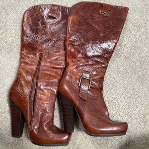 Wide Calf Jessica Simpson Destressed Brown Boot
